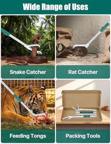 69" Snake Grabber,Heavy Duty Professional Snake Tongs for Rattlesnake Reptile,Extend Long Keep Safe Snake Catcher for Outdoor, Garden