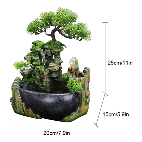 Rockery Stream Tabletop Fountain, Zen Meditation Indoor Waterfall Feature with Automatic Pump and Switch, Desktop Fountain for Home Office Bedroom Decoration (B) - size: B