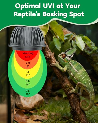 Pawfly UVB Light for Reptiles, 3 W 5.0 UVB Bulb, Tropical Reptile UVA UVB Lamp for Calcium & Vitamin D3 Synthesis, High Intensity LED Lamp for Turtle, Lizard & Red-Footed Tortoise - size: 3 W 5.0 UVB
