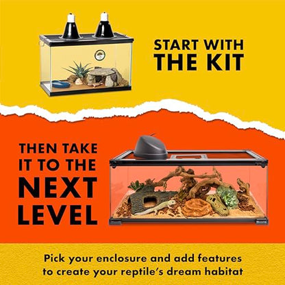 Zilla Desert Habitat Accessory Kit, Starter Kit for Reptiles, Easy Start for Desert-Dwelling Reptiles, Includes Lighting, Bedding and Food, Ideal for Size 10G Terrariums - size: Desert Accessory Kit, style: Desert Habitat