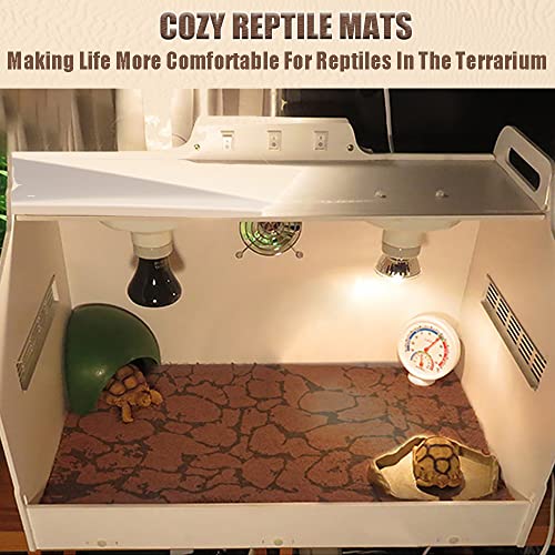Tfwadmx Reptile Carpet Sand Mat for Bearded Dragon Terrarium Substrate Liner Brown Leopard Gecko Tank Accessories Lizard Bedding Mats for Tortoise Turtle Snake Chameleon with Tweezers 12x20In (2 Pcs) - size: S:11.8"x19.7" (2Pcs)