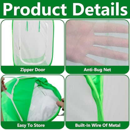 24" x 24" x 36" Pop Up Garden Mesh Plant Cover, Plant Protectors Mesh Plant Enclosure, Garden Net Cage Pest Protection Guard Tent with Storage Bag for Protect Plant Vegetable Fruit from Birds Insects - color: 24 X 24 X 36 Inch