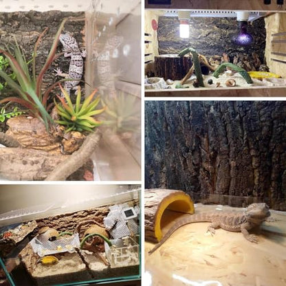 kathson 10PCS Cork Tile Background Bark 7.9”Lx7.9”W Reptile Tank Background Terrarium Backdrop Wall Decor Natural Reptile Climbing Mat for Spider Gecko Lizard Chameleon Bearded Dragon Turtle Snake