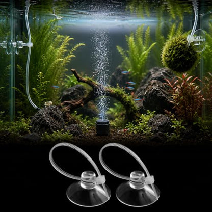30 Pcs Aquarium Suction Cups with 30 Pcs Adjustable Zip Ties Set – Clear Small Suction Cups for Fish Tank Decor, Moss, Shrimp Nest, Reptile Hammock & Cable Management