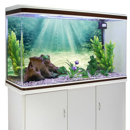 AWERT 24x16 inches Aquarium Background Aquatic Plant Bubble Underwater Ocean Floor Fish Tank Background Durable Polyester Background - size: 24x16in/60x40cm