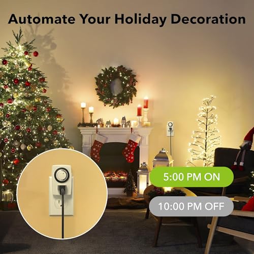 BN-LINK BND-60/U47 Indoor Mini 24-Hour Mechanical Outlet Timer, 3-Prong, 2-Pack - size: 3-Prong, 2-Pack, 1 Outlet, Mini