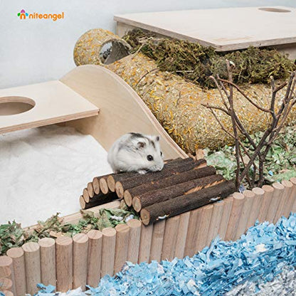 Niteangel Wooden Ladder Bridge, Hamster Mouse Rat Rodents Toy, Small Animal Chew Toy - size: 8.4'' x 3.9''