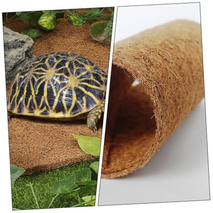 Natural Coconut Coir Reptile Carpet Mat Non-Toxic Terrarium Substrate Liner for Lizards Snakes Tortoises Washable and Reptile Supplies