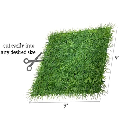 Aquarium Decor Artificial Plastic Lawn Grass,4PCS 9 inches Fish Tank Decorations, Easy Install Green Plants for Aquariums and Hermit Crab Climbing Habitats with 16 Suction Cups - size: 4pcs10"*10"