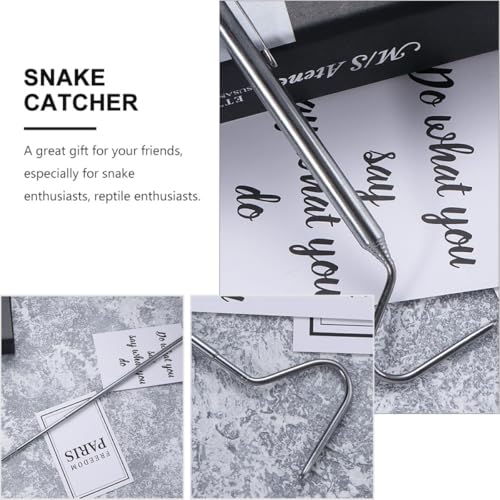 NUOBESTY 2pcs Stainless Steel Telescoping Snake Hooks Reptile Catching Tools Extendable 71cm Snake Grabbers for Safe Handling and Transport and Reptiles
