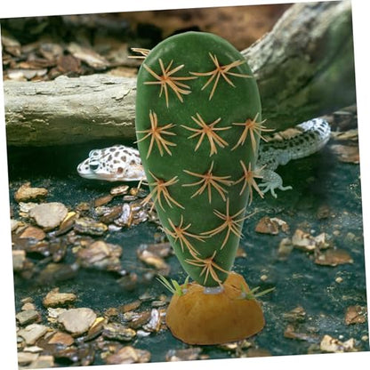 Simulation Reptile Plant Artificial Cactus for Terrarium and Aquarium Decor Plastic Resin Habitat Hideout Non-Fading Reptile Tank Accessory for Lizards Amphibians and Fish