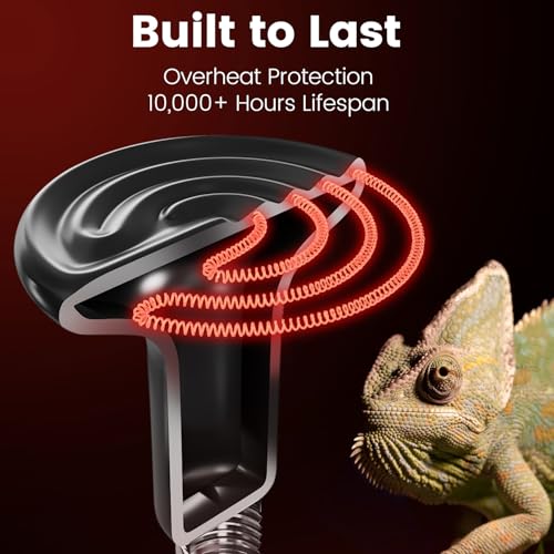 REPTITRIP Dual Reptile Light Fixture with 100W Full Spectrum UVA UVB Light Bulb & 100W Nighttime Ceramic Heat Emitter, 2 Independent Switches, Reptile UVA UVB Heat Combo Pack - size: ST4