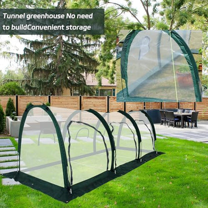 Portable Tunnel Greenhouse for Outdoors - Transparent Mini Greenhouses Ideal for Backyards and Outdoor Vegetable Cultivation (3M) - style: 3M/118“
