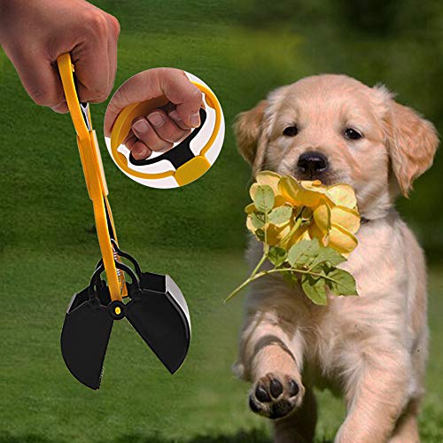 Andiker Pooper Scooper for Pets, Portable Pet Waste Scooper, Dog Jaw Scoop with Long Handle for Pet Waste Pick Up(Blue) - color: blue