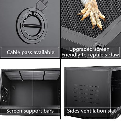 Stackable Space efficient PVC Reptile Enclosures 44 Gallon ToxiRium Large Reptile 40''x16''x16 Tank for Bearded Dragon Lizard Snake,Wide Breeding Vivarium with Sliding Doors Lock-2pcs with spacers