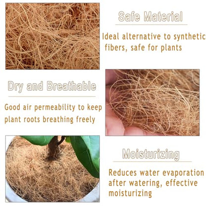 Natural Organic Coconut Husk Silk, Pure Coconut Shell Fiber Orchid Plant Coconut Fiber Substrate Coco Coir Fiber Greenery Covering (0.22 pounds)