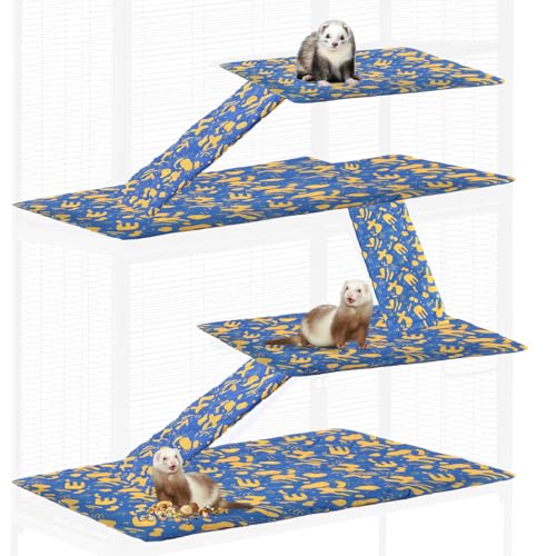 Fitted Liners for Ferret Nation, Critter Nation Cage - Washable Liner for Ferrets, Chinchillas, Rats, Guinea Pig, Hedgehogs & Other Small Animals - Waterproof Cage Accessory (Double Unit Set) - size: Double Unit Set