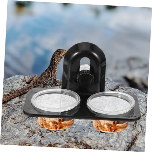 TEHAUX Reptile Food Tray Bowl Pet Feeder for Gecko Turtle Easy Screw Multifunctional Container Bowl - size: Size 1