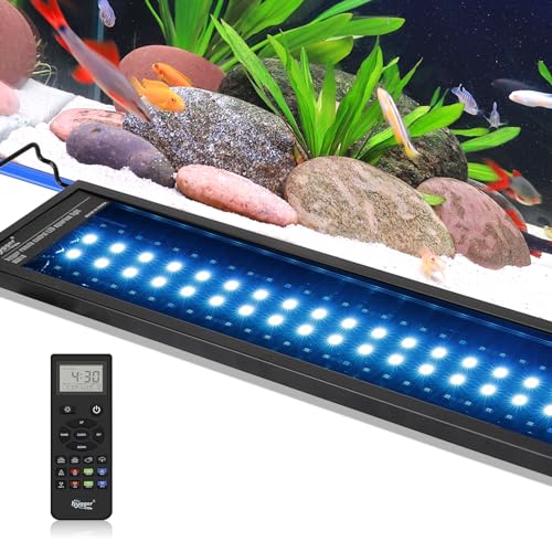 hygger Advanced Remote Control Aquarium Light Customizable Full Spectrum Fish Tank LED with DIY, Default & Weather Mode Freshwater Planted Tank - size: 24W for 18~24inch Tank