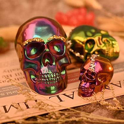 Actvty Skull Resin Mold, Set of Large, Medium, Small Silicone Skull Head Molds, 3D Silicone Molds for Resin, Clay, Soap, Candle Wax Casting, Halloween Home Decoration