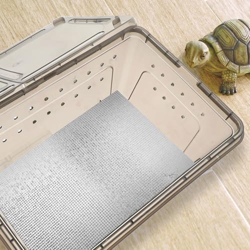 LIOOBO 2pcs Reflective Heating Pad for Reptiles - Waterproof Terrarium Heater Mat for Snake Tank Lizard Turtle Frog Gecko - Small Reptile Winter Warm Mat
