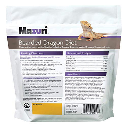 Mazuri | Bearded Dragon Food - Insect Portion of a Complete Diet | 8 Ounce (8 oz) Bag - size: 8 Ounce (8 oz) pack of 1