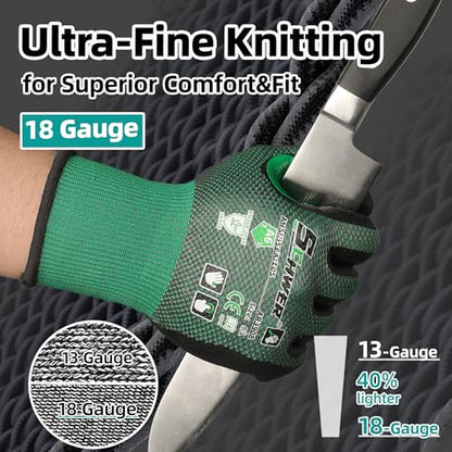 Schwer AIR-SKIN ANSI A6 Cut Resistant Gloves, AR3908 Cut Proof Glove, Ultra Thin Cutting Glove with Reinforced Thumb, Non-PFAS, Wire & Fiberglass Free, Comfort-Fit Work Glove for Mechanics, XL, 1 Pair - size: X-Large, style: 1 Pair