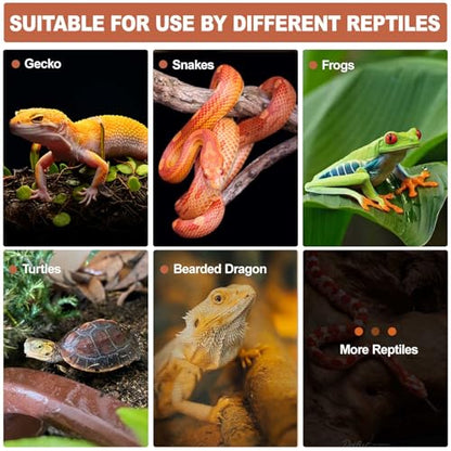 Reptile Hide Snake Hide,with a Humidification Groove Equipped with a Temperature and Humidity Sensor,Humid Hideout for Snakes,Juvenile Ball Pythons, Lizards,Leopard Geckos and Other Small Reptiles.
