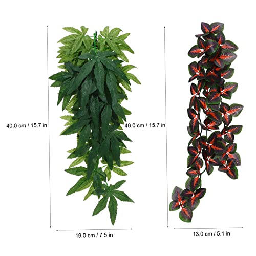 1set Reptile Plants with Suction Cups Artificial Hanging Vines for Terrarium Decor for Tanks and Habitats Adds Natural Touch to Reptile Environments 4pcs