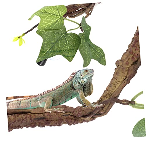 2Pcs Reptile Vines Terrarium Branch Suction Cups Artificial Climbing Simulation Plant for Lizards Snakes and Frogs PET Habitat Decor