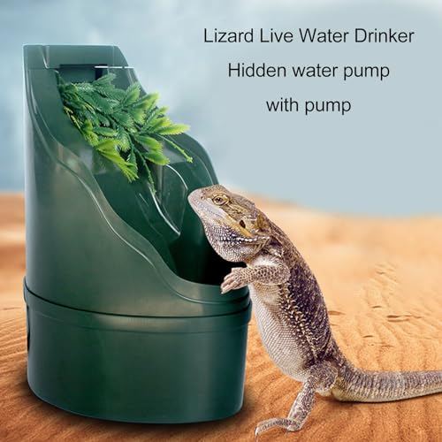 Gavigain Reptile Drinking Fountain Water Dripper Living Aqua Waterfall for Lizard Turtle Snake Spiders