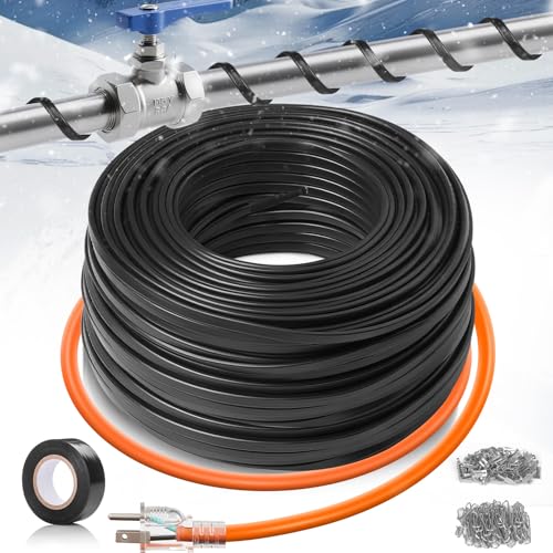 110FT（3FT-200FT） Pipe Heating Cable for Pipe Freeze Protection, Heat Cable for Water Pipes(Metal and Plastic), Pipe Heat Tape Keeps Water Flowing at -40°F 5w/ft, 120V Plumbing fixture - size: 110FT