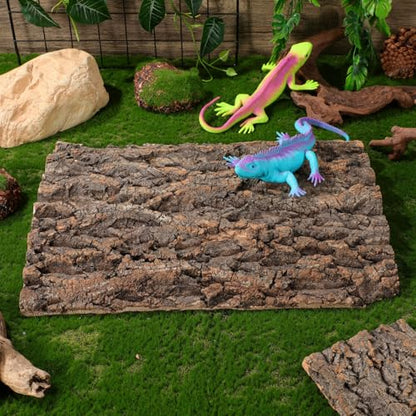 VANZACK Reptile Cork Bark for Reptiles Terrarium Decor Climbing Platform Reptile Tank Accessories Natural Bark Background for Lizards 15.74 X 11.81 X 0.78 in