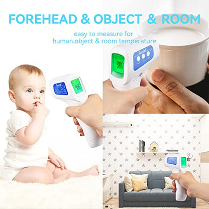 Berrcom Digital Non Contact Infrared Forehead Thermometer Contactless Thermometer 3 in 1 for Kids Infant Adult Fever Check Thermometer Temperature Gun for Baby - color: White