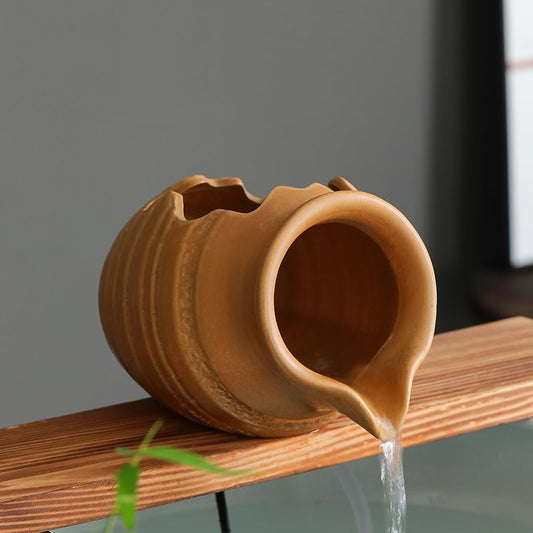 Outdoor Garden Fountain Spitter Pond Water Feature Pump DIY Ceramic Pot Decoration (5.3 inch Color 3) - color: 5.3 Inch Color 3