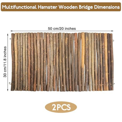 PINVNBY 2 PCS Extra Large Wooden Bunny Ladder Bridge-20 x 11.8 inches, Rabbits Hideout House Tunnel, Rodents Chew Toys for Guinea Pig Chinchillas Hedgehogs Ferrets Rat - size: 2 PCS, L ( 20 X 11.8 inches )