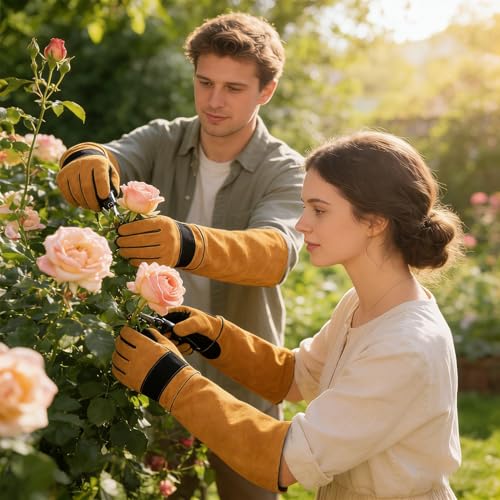 Cat Gloves Bite Proof, Reinforced Arm Sleeves, Animal Handling Gloves, Scratch Resistant Protective Gear, Heavy Duty Safety Handwear for Grooming Work Gardening Cutting Kitchen Welding Construction