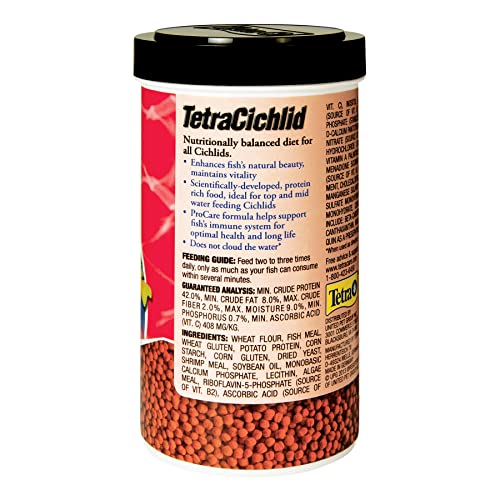 Tetra TetraCichlid Fish Floating Cichlid Pellets 6 Ounces, Nutritionally Balanced Diet (77063) (Pack of 3) - size: 6 Ounce (Pack of 3)