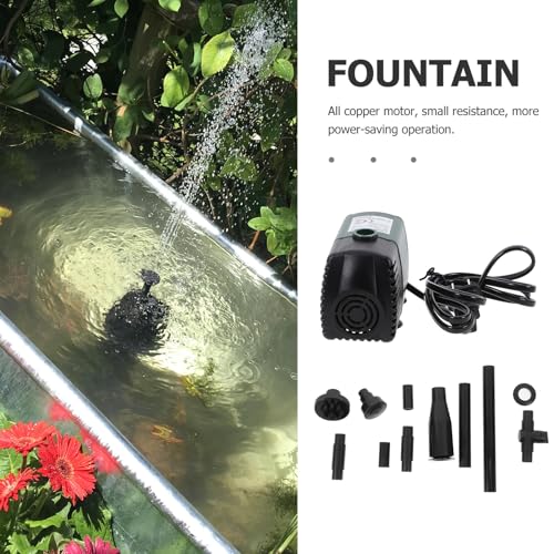 Toyvian Submersible Pond Pump with 9 Nozzles Fountain Kit Small Silent Water Pump for Fish Tank and Outdoor Water Garden Ac110v US Plug for Circulation and Hydroponics