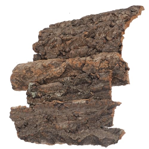 VICASKY Cork Bark Reptile Climbing Paper 4 Pcs Terrarium Background Natural Backdrop Mat Habitat Decor for Spider Lizard Chamelon Turtle Beared Dragon Bearded Tank Flats Decorations Sticks Carpet