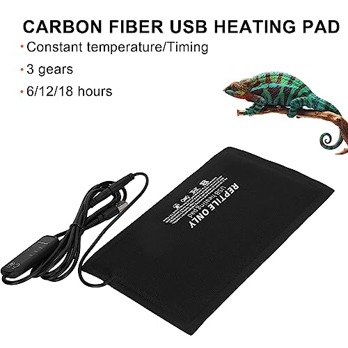 GOWENIC Reptiles Heating Pad, USB Temperature Control Heating Mat for Small Animals, Reptile Heat Pad for Turtles Lizard (L) - size: L