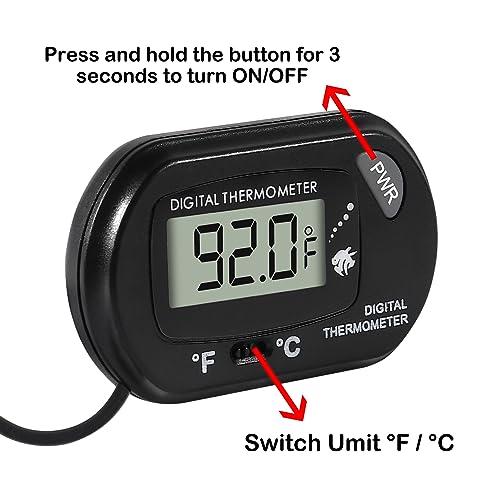 20Pcs Aquarium Thermometer Fish Tank Thermometer Reptile Fahrenheit Terrarium Water Temperature Indicator Test Digital with LCD Display Fahrenheit/Celsius - color: 20PCS