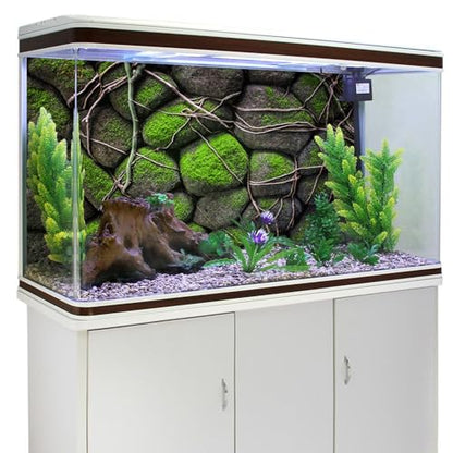 AWERT 72x24 inches Stone Aquarium Background Rock Fish Tank Background Rocky Terrarium Background Vinyl - size: 72x24in/180x60cm