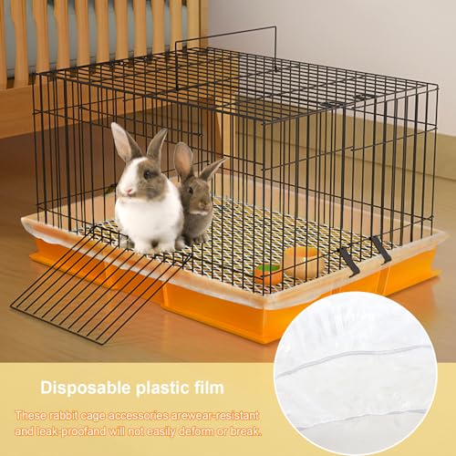 TCOTBE 40 Pieces Pet tray Disposable Plastic film Cover Toilet pad Paper Rabbit Hamster Toilet film Cover pet dust Cover, Cage Liners for Small Animals Disposable Hamster Tray Liner
