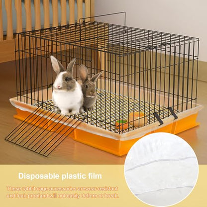 TCOTBE 40 Pieces Pet tray Disposable Plastic film Cover Toilet pad Paper Rabbit Hamster Toilet film Cover pet dust Cover, Cage Liners for Small Animals Disposable Hamster Tray Liner