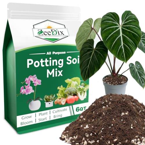 ZeeDix 6QT Tropical Potting Mix for Monstera, Pothos, Philodendron & Fern | Worm Castings Perlite Coco Coir Vermiculite Peat Moss, Balanced Aeration Drainage & Moisture Retention, Beginner Friendly - color: Potting Soil Mix, size: 6 qt