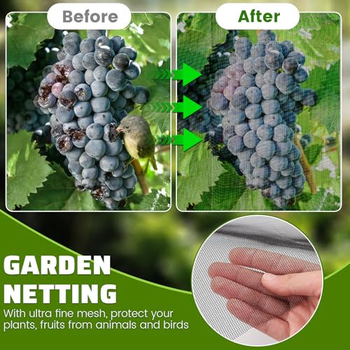 Stronger Garden Mesh Netting,10 x 6.5 FT Ultra Fine Nano PP Plant Covers, Small Animals Bird Net Barrier Screen for Vegetables Plants Fruits Flowers Protection, Shading Rate 33% - size: 10 x 6.5 FT