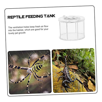 COLLBATH Transparent Reptile Breeding Box with Ventilation Feeding Case for Spiders Geckos and Snakes Durable Acrylic Habitat for Pet Display and Observation