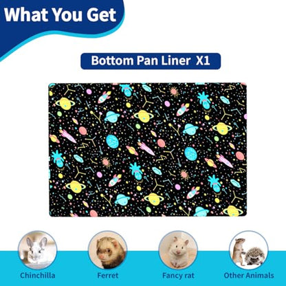 YKD Ferret Cage Liners for Ferret Nation & Critter Nation Cages | Waterproof Chinchilla Cage Accessories, Washable Bedding, for Ferrets, Chinchillas, Rats (Black, Bottom Pan Liner) - size: Bottom Pan Liner