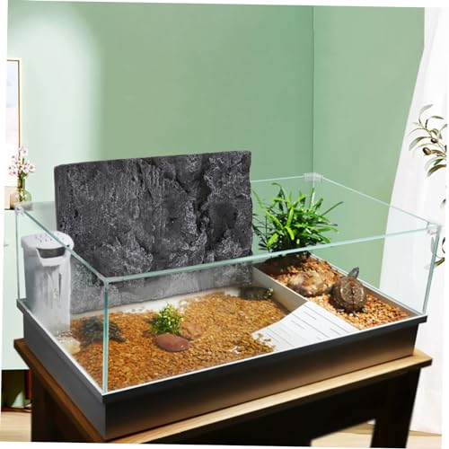 Mikikit 3D Reptile Tank Background Board Pu Material Turtle Habitat Decoration 17.7X11.8 Inch Aquarium Terrarium Wall Display - color: PU631